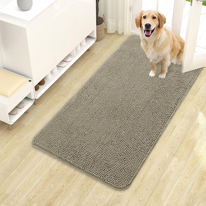 OLANLY Dog Door Mat for Muddy Paws 40x24, Super Absorbent Chenille Mud Mat | by OLANLY