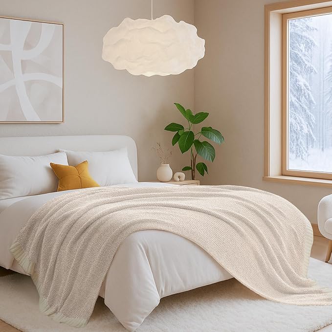 Snuggle Sac Buttery Ivory Throw Blanket - Image 4