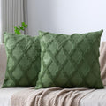 Set of 2 Soft Moroccan Throw Pillow Covers 22x22 Inch Plush Boho Decorative by Cozoomy