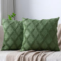 Set of 2 Soft Moroccan Throw Pillow Covers 20x20 Inch Plush Boho Decorative by Cozoomy