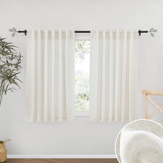 RYB HOME Short Linen Sheer Curtains by RYBHOME