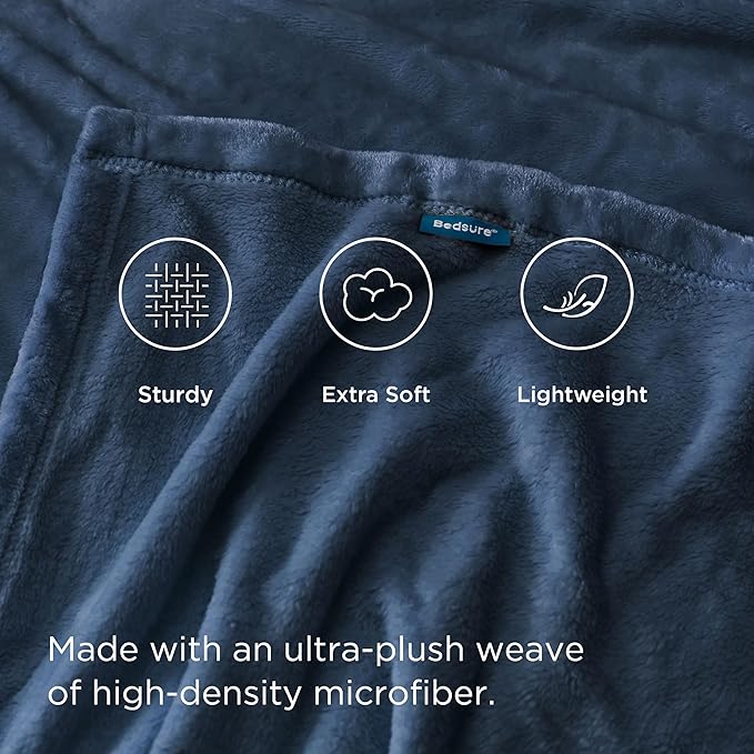 Bedsure GentleSoft Fleece Blankets King Size Mineral Blue - Bed Blanket Soft Lightweight Plush Cozy Fuzzy Luxury Microfiber, 108x90 inches