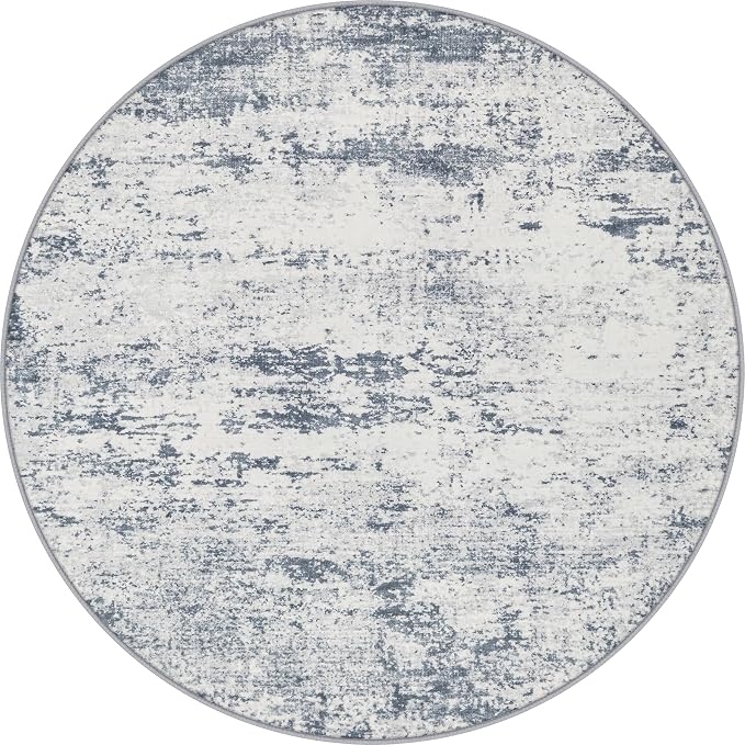 Round Area Rug Living Room: 5 ft Modern Washable Indoor Carpet | by FXRHLP