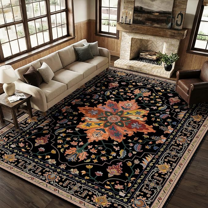 RELEANY Washable Area Rug, Large 9'x12', Water Repellent, Pet Friendly - Image 4
