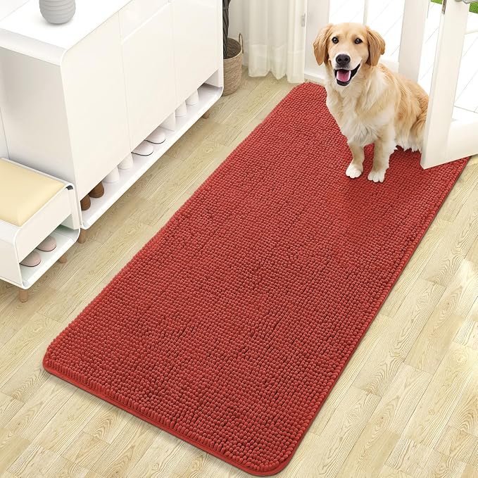 OLANLY Dog Door Mat for Muddy Paws 47x24, Super Absorbent Chenille Mud Mat | by OLANLY