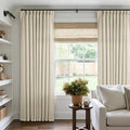 60 Inch Width 84 Inches Long Linen Pinch Pleated Curtains 1 Panel | Light by Twodrapes