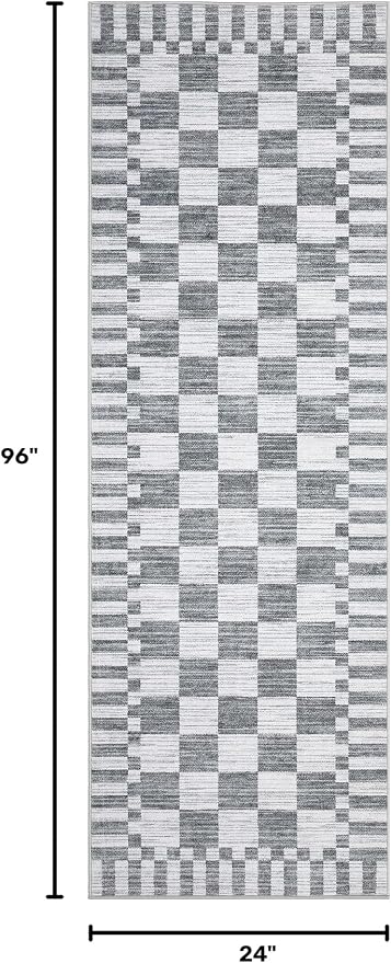 GarveeHome 2x8 Checkered Kitchen Runner Rug - Image 2