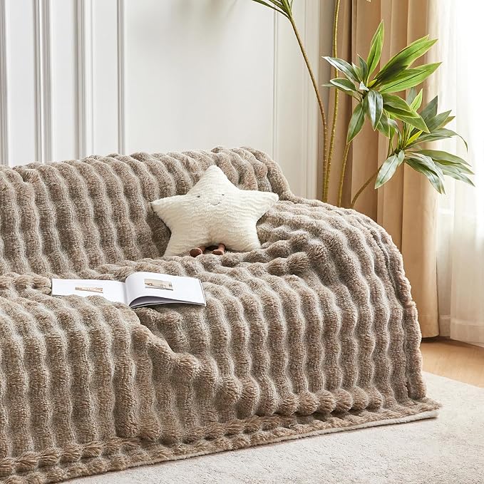 60x80 Inches Ultra-Soft Fuzzy Faux Fur Plush Twin Size Blanket - Image 5