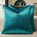 GIGIZAZA Teal Velvet Pillow Covers 20x20 Decorative Pillows Pack of 2 | Blue by GIGIZAZAFocusingonhomedecoration