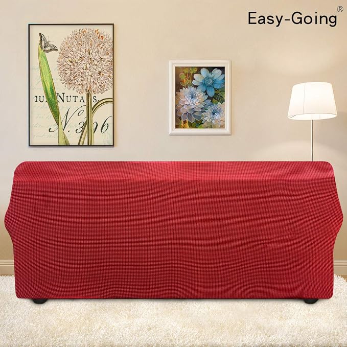 Easy-Going Stretch Oversized Sofa Couch Slipcover Washable Christmas Red | - Image 4