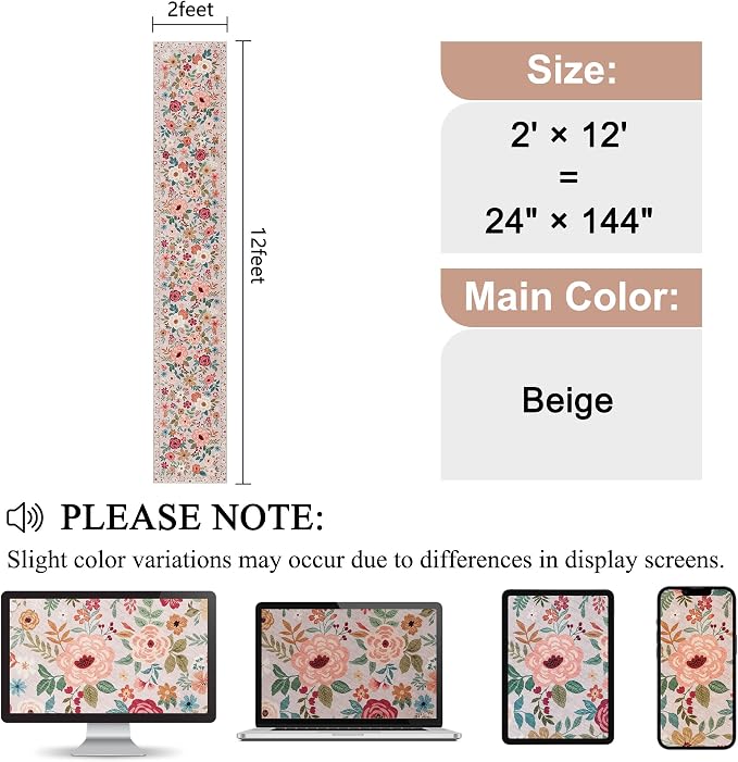DUKINO 2x12 Washable Runner Rug, Non Slip Long Kitchen Runner Rug, Low Pile - Image 2