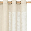 Beige Linen Sheer Curtains 90 inch by LAMIT