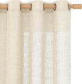 Beige Linen Sheer Curtains 84 Inch Length by LAMIT
