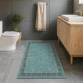 Teal 3x6 Wide Non Slip Kitchen Rug by HazoHaus