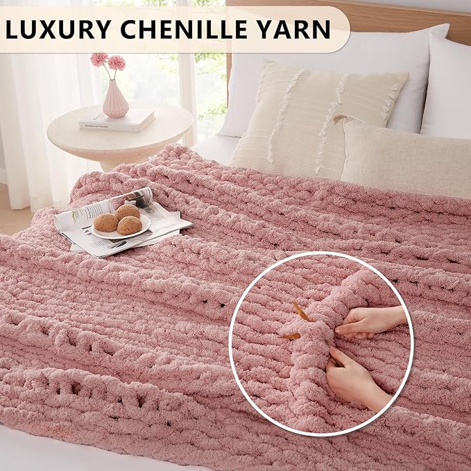 L'AGRATY Chunky Knit Throw Blanket - Image 3