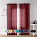 Chyhomenyc Burgundy Sheer Curtains 84 Inches Long 2 Panels | Light Filtering by Chyhomenyc