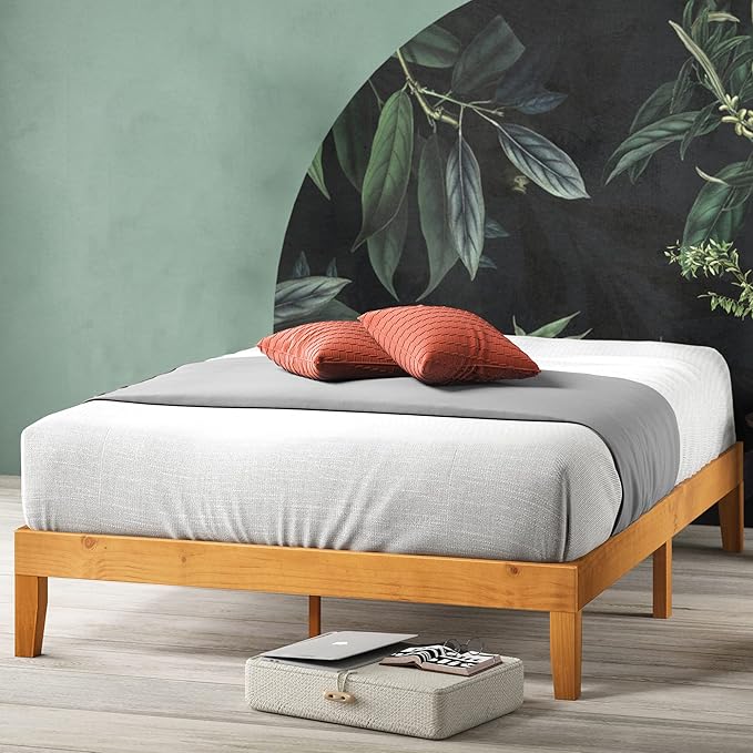 ZINUS Alexia Wood Platform Bed Frame, Solid Wood Foundation, No Box Spring Needed, Wood Slat Support, Easy Assembly, Rustic Pine, Full