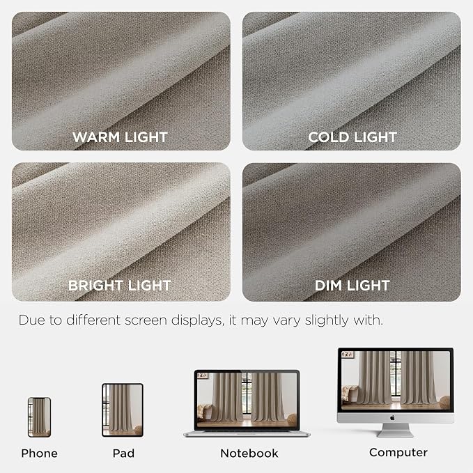 Joydeco Linen Curtains 90 Inch Length, Light Filtering Curtains - Image 2