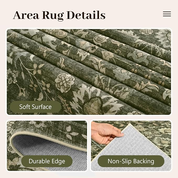 6x9 Ft Large Area Rugs for Living Room, Soft Non-Slip Machine Washable Rug - Image 8