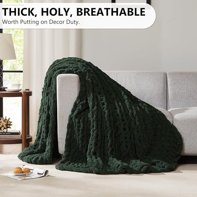 L'AGRATY Chunky Knit Throw Blanket - Image 5