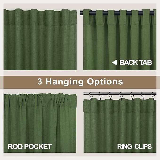 Christmas Olive Green Curtains 108 Inches Long - Image 4