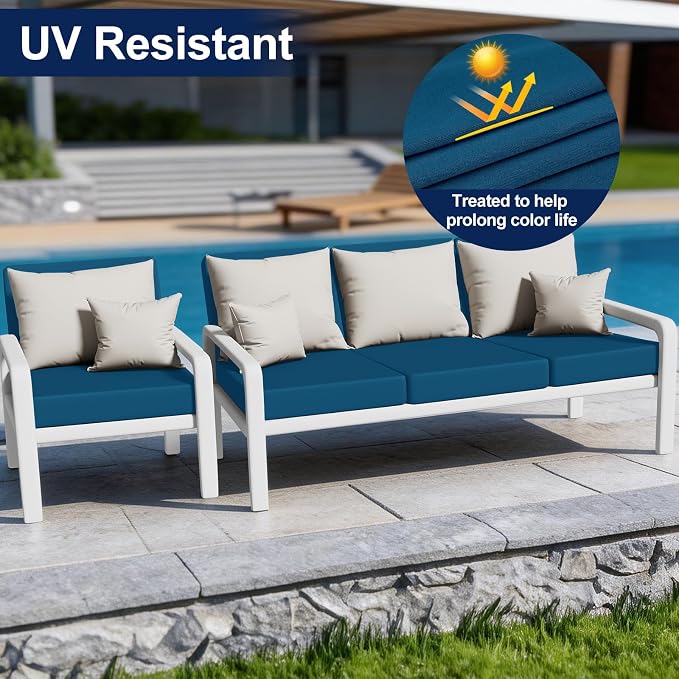 Smiry Waterproof Patio Cushion Covers, Stretch Outdoor Furniture Covers | Couch - Image 3