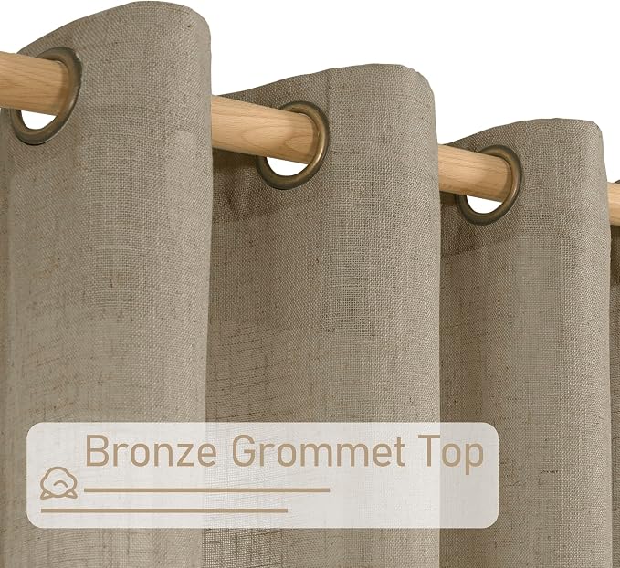 Taupe Linen Curtains 90 Inch Length - Image 4