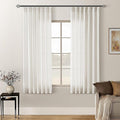 Natural Pinch Pleated Linen Curtains 63 Inch Length 2 Panels Set | by Twodrapes