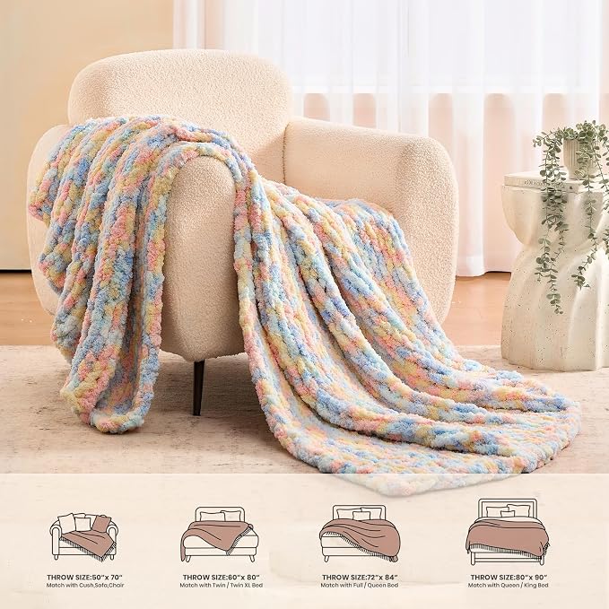 L'AGRATY Chunky Knit Throw Blanket - Image 5