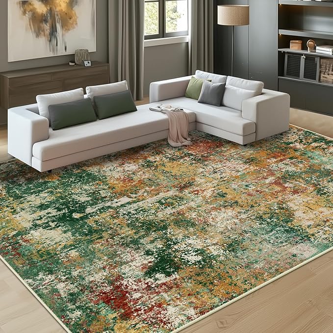 RELEANY Washable 9'x12' Abstract Area Rug by RELEANY