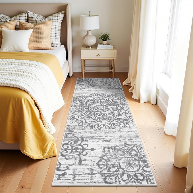 HEBE Hallway Runner Rug 2'x6', Washable Non Slip Kitchen Rug Runner | Soft Boho - Image 8