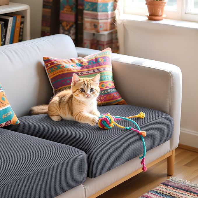 Hokway Stretch Couch Cushion Covers, 3 Piece Individual Sofa Cushion - Image 7