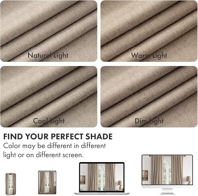 MIULEE 100% Blackout Linen Curtains - Image 7