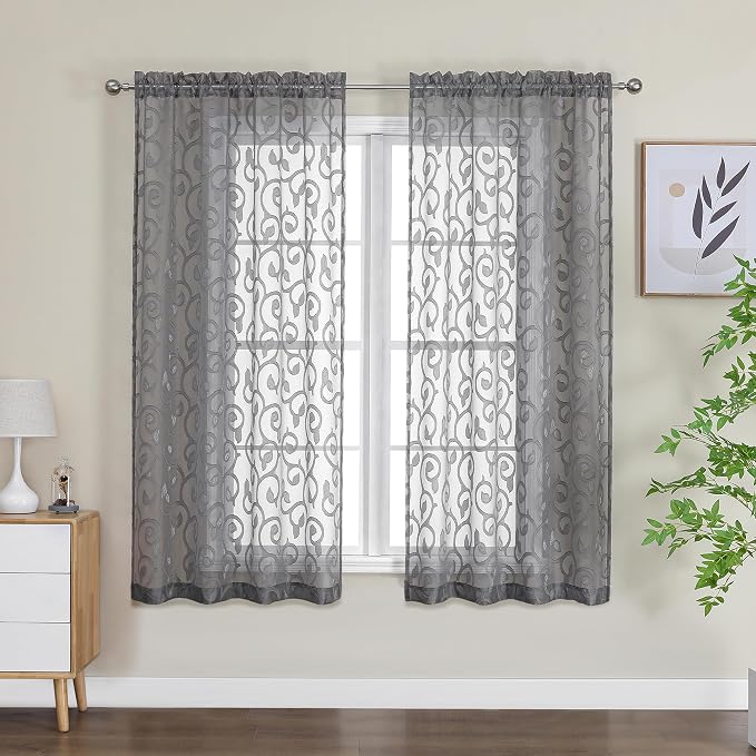 Furman Sheer Curtains 63 inch Length by OWENIE