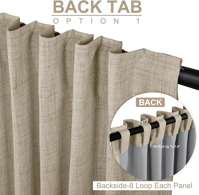 Linen Textured Total Blackout Curtains - Image 3