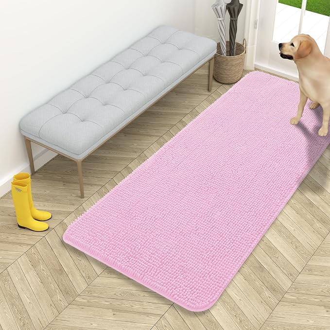 OLANLY Dog Door Mat for Muddy Paws 54x24, Super Absorbent Chenille Mud Mat | by OLANLY