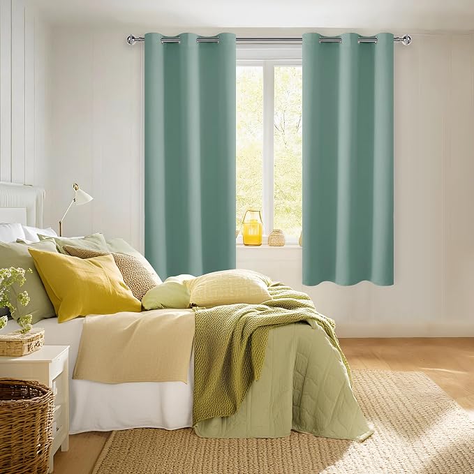Blackout Curtains for Bedroom, 42 x 63 Inches Length, Sage Green | Thermal - Image 6