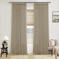 Neutral Pinch Pleated 96 Inch Greige Light Filtering Flax Linen Curtains | Flax by Twodrapes