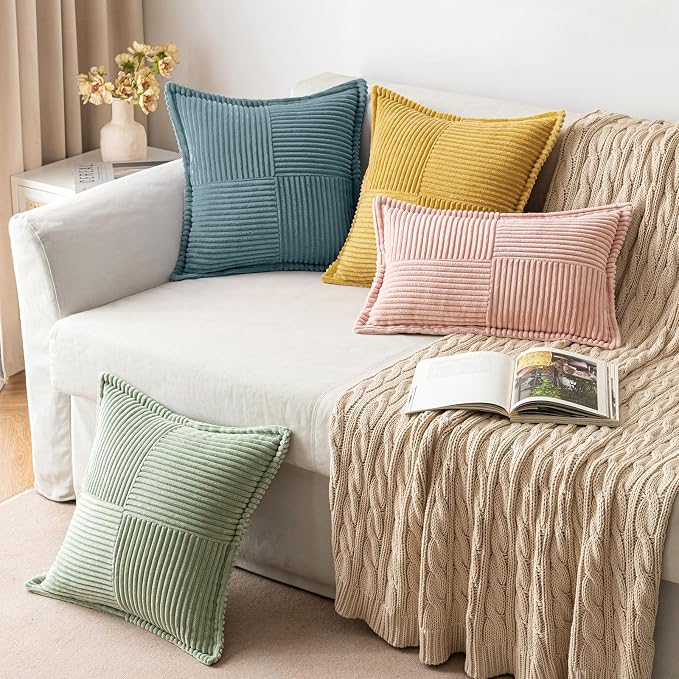 MIULEE Decorative Lumbar Throw Pillow Covers 12x20 Inch Gold 2 Pack | Boho - Image 5