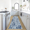 2'6''x8' Runner Rugs Washable Rug: Modern Abstract Hallway Blue Grey Carpet | by GENTDRIZZ