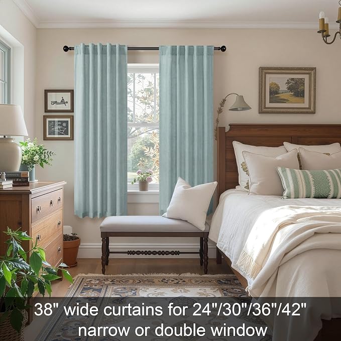 Seafoam Green Curtains 38 Inch Wide - Image 2