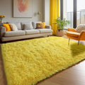 Yellow Area Rugs for Bedroom Living Room, Fluffy 4x6 Indoor Bedside Floor Throw by ONASAR