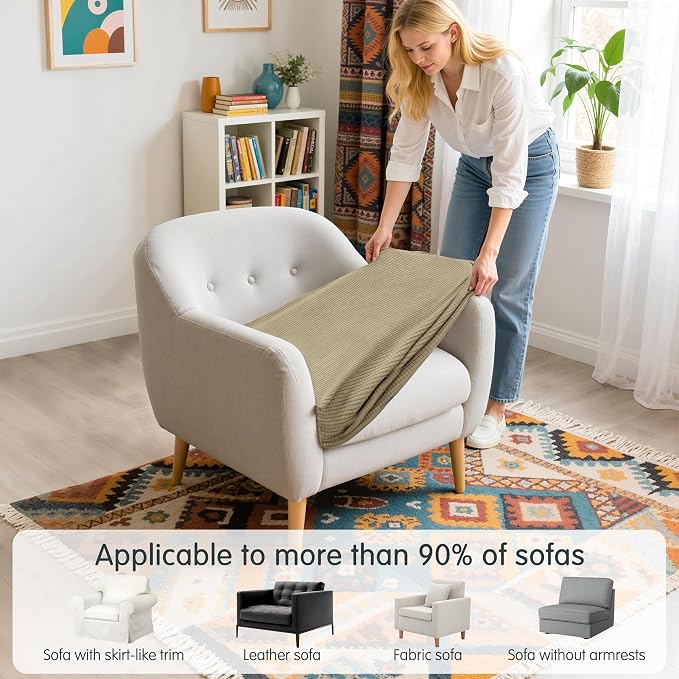 Hokway Couch Cushion Covers Stretch Cushion Covers Sofa Seat Cushion Slipcover - Image 5