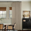 Dark Flax Linen Pinch Pleat Light Filter Curtains 120 Inches Long 2 Panels | by Twodrapes