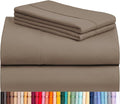 LuxClub 4 PC California King Sheet Set, Breathable Luxury Bed Sheets, Deep Pockets Wrinkle Free Cooling Sheets Machine Washable Hotel Bedding Silky Soft - Dark Khaki Cal King