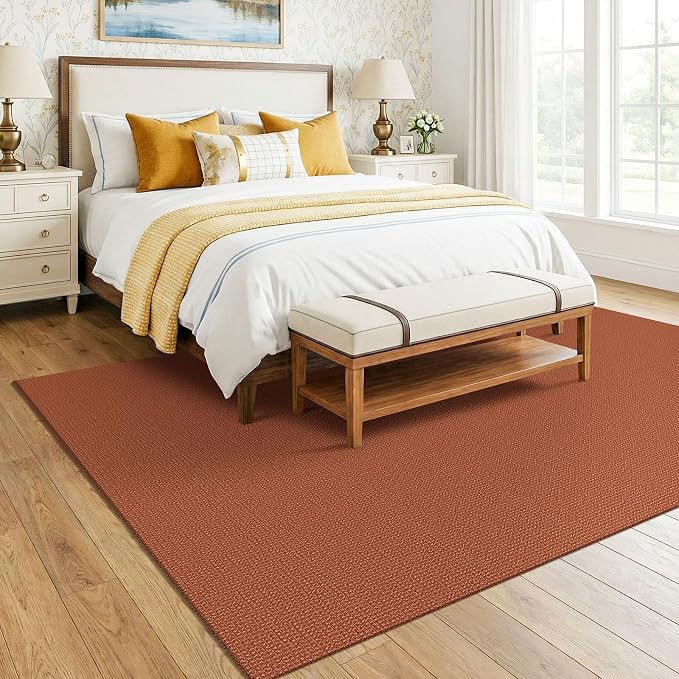 KOZYFLY Orange 6x9 Dining Room Rugs, Washable Area Rug - Image 8