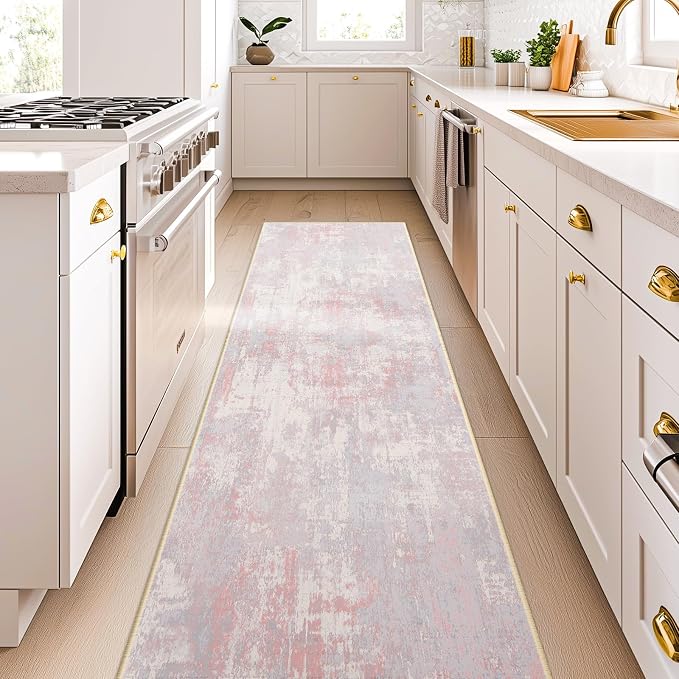 RELEANY Washable Runner 2'x8' Abstract Area Rug by RELEANY