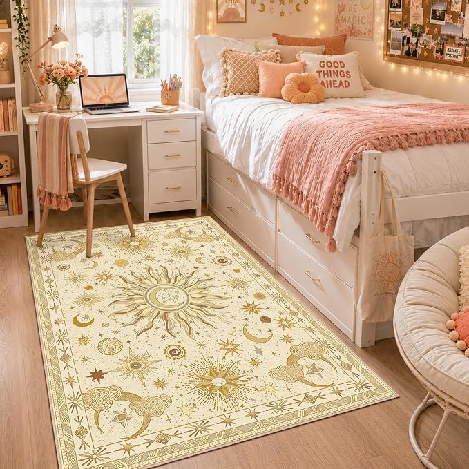 Vacuum-Friendly, 4x6 Washable Area Rug by meejou