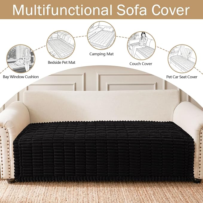 Couch Cover for Dogs, Washable Non Slip Plush Flannel Sofa Protector | Thick - Image 3