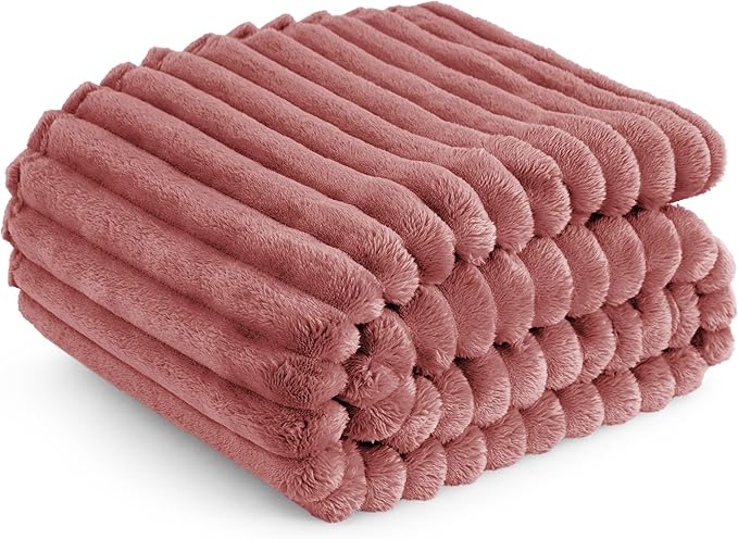 Bedsure GentleSoft Brick Dust Fleece Blanket for Couch - Cozy Soft Blankets for Women, Cute Small Throws for Girls, 50x70 Inches